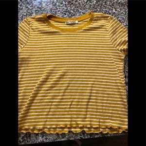 Yellow Striped Cropped Top Size L